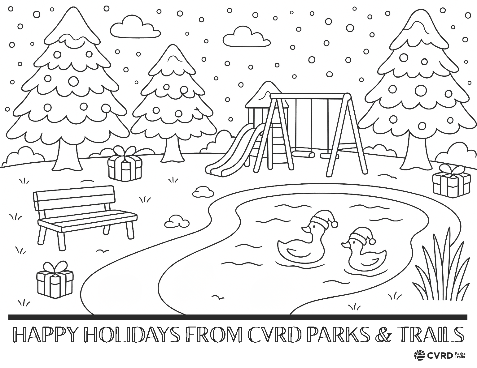 2025 Parks Winter Colouring Sheet